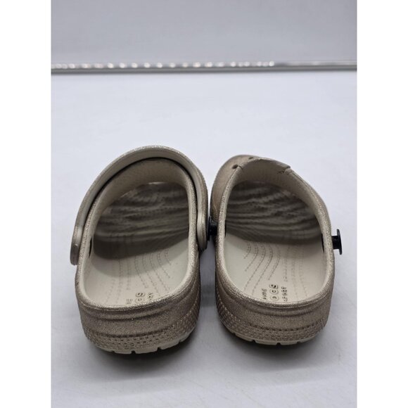 Crocs Shoes Kids Size C11 Gold Glitter Classic Clog Sandals Slip On Comfort - Picture 6 of 11